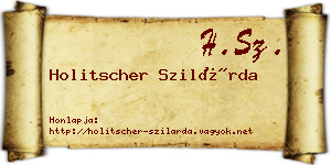 Holitscher Szilárda névjegykártya