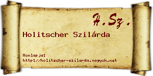 Holitscher Szilárda névjegykártya